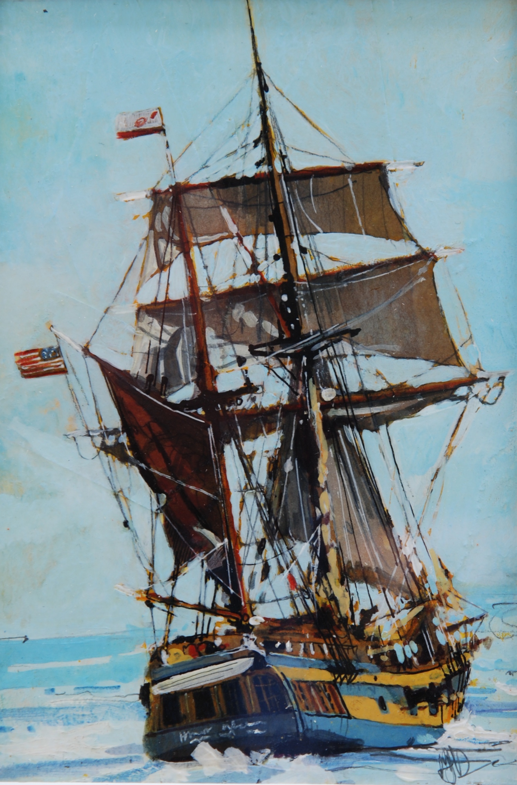 'Ship at Sea' by artist Malcolm Cheape